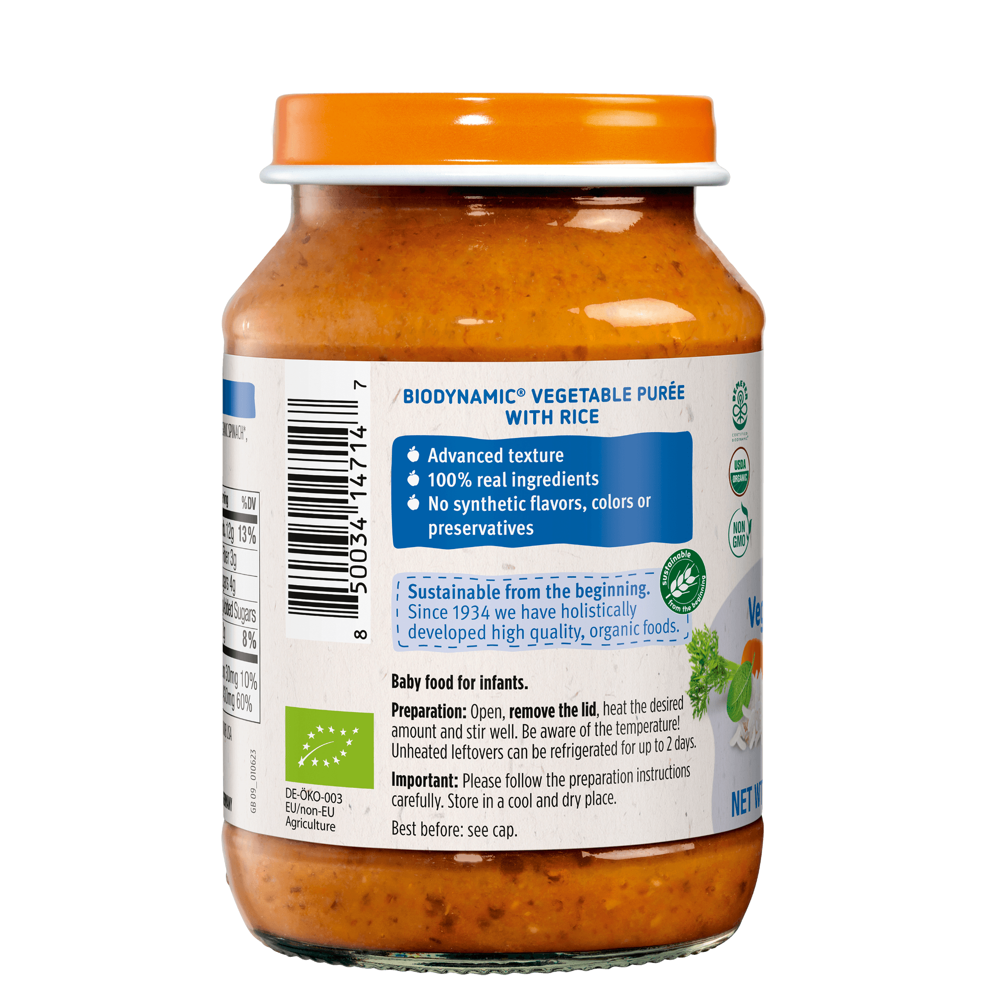 Holle Organic Baby Food Jar - Veggie Risotto - 12 Jars