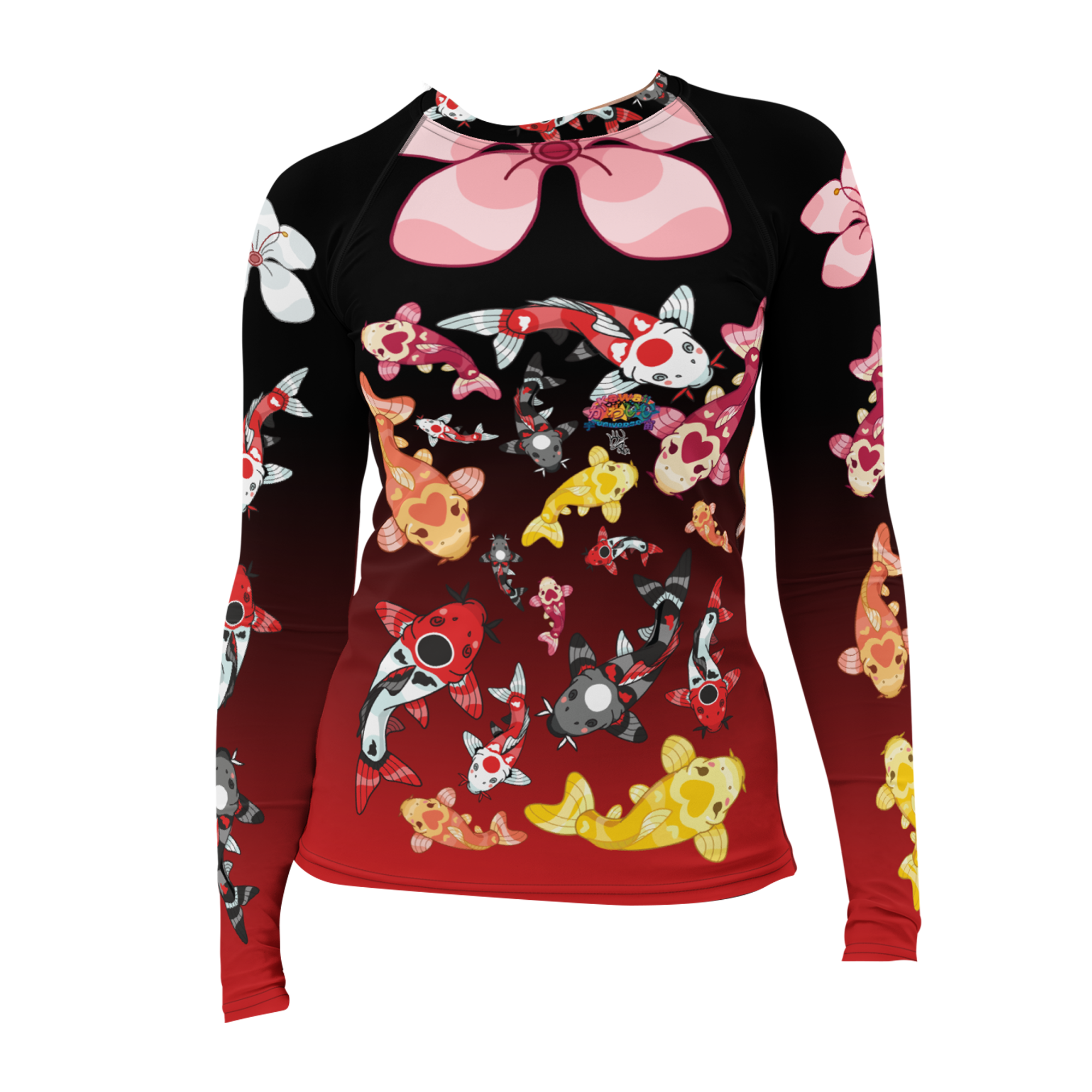 Kawaii Universe - Cute Classic Koi Noir Rash Guard shirt