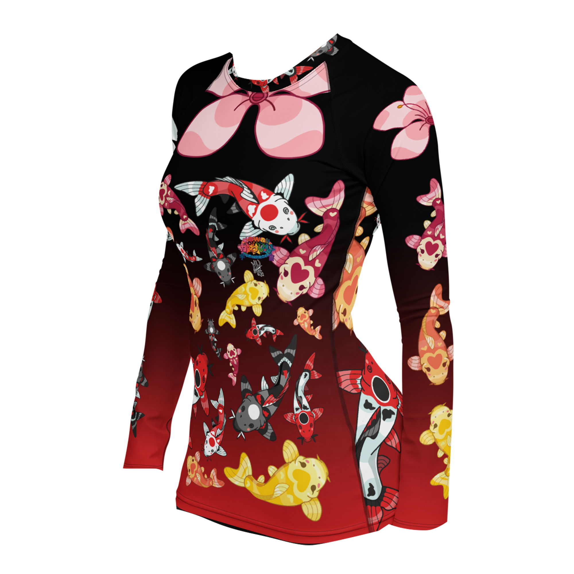 Kawaii Universe - Cute Classic Koi Noir Rash Guard shirt