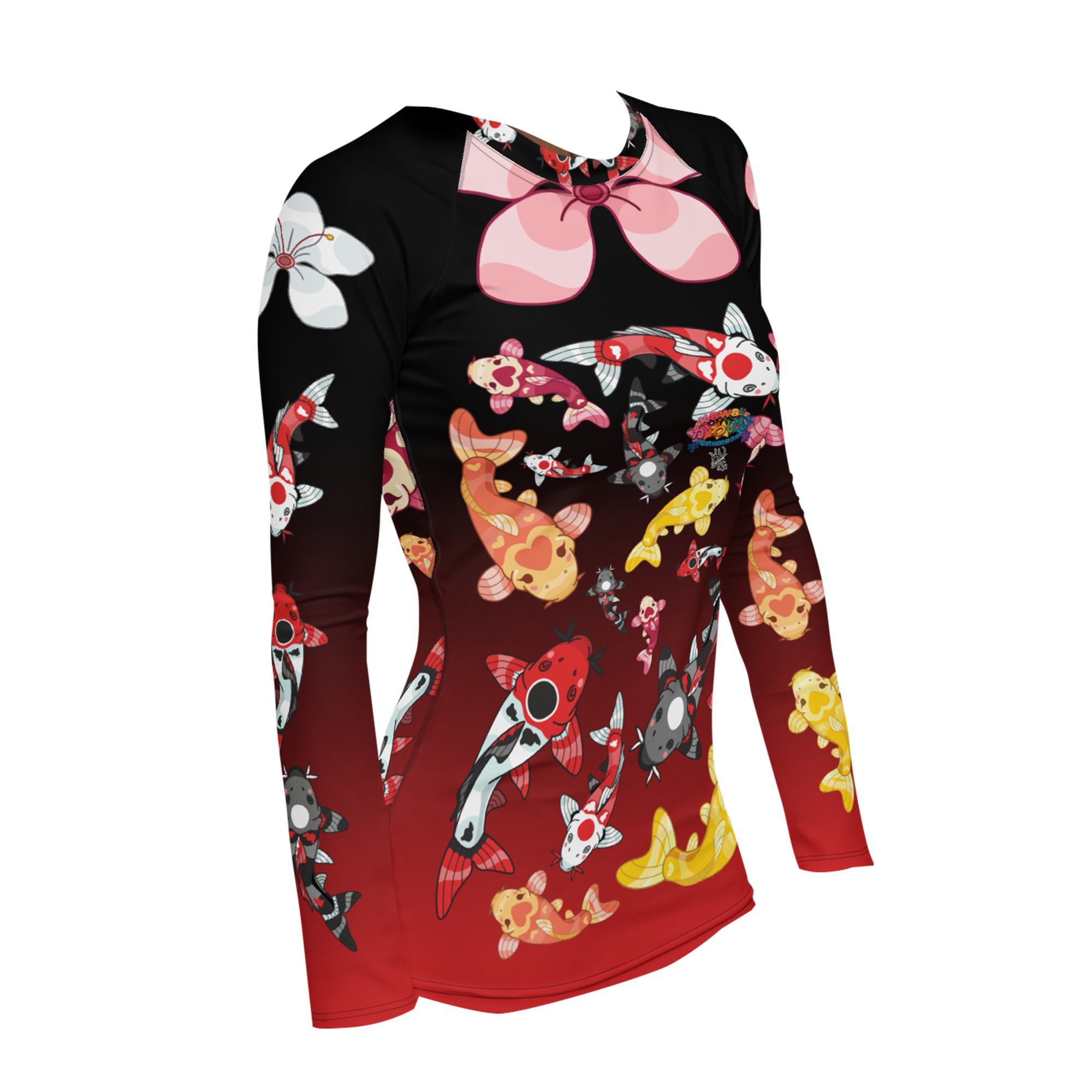 Kawaii Universe - Cute Classic Koi Noir Rash Guard shirt