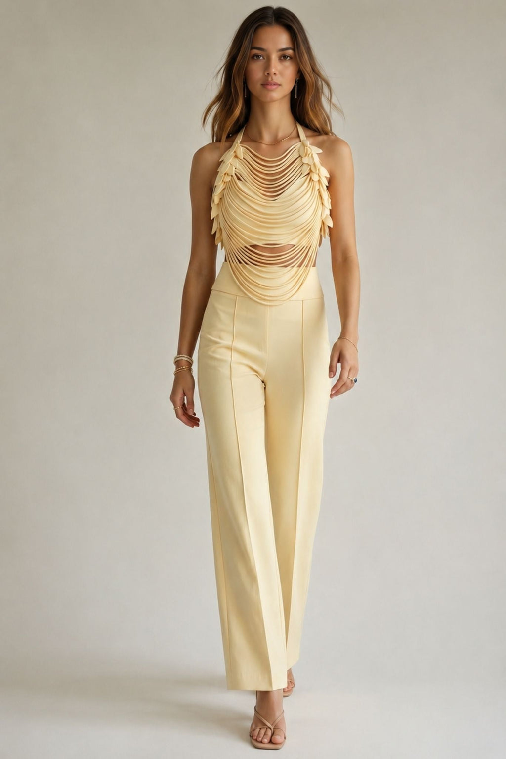 The Aurelia Draped Petal Halter Top