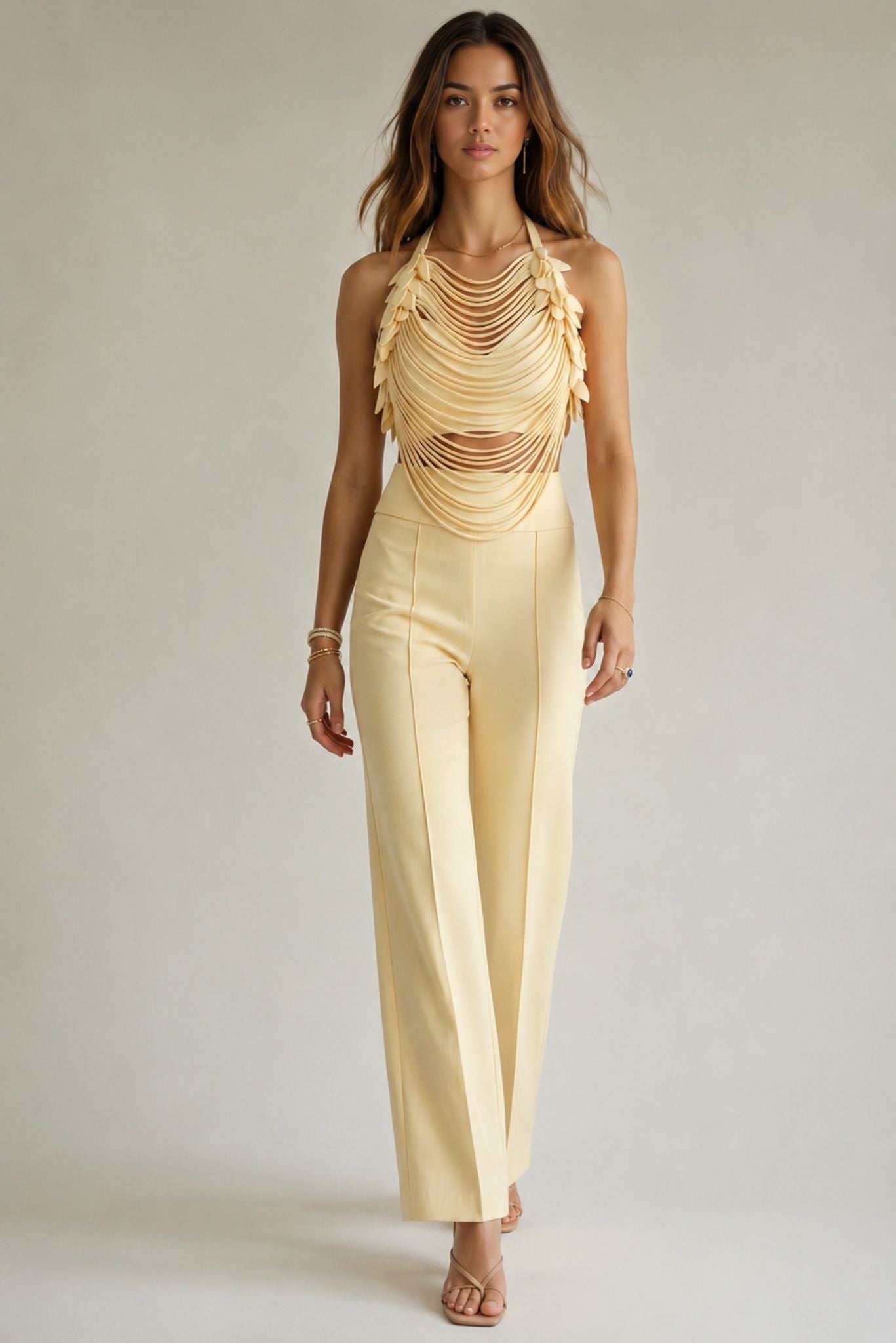The Aurelia Draped Petal Halter Top